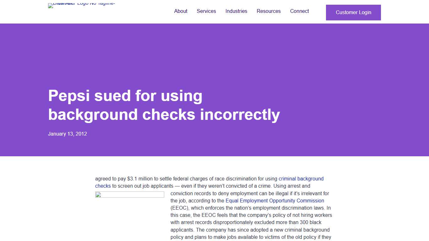 Pepsi sued for using background checks incorrectly - Mind Your Business