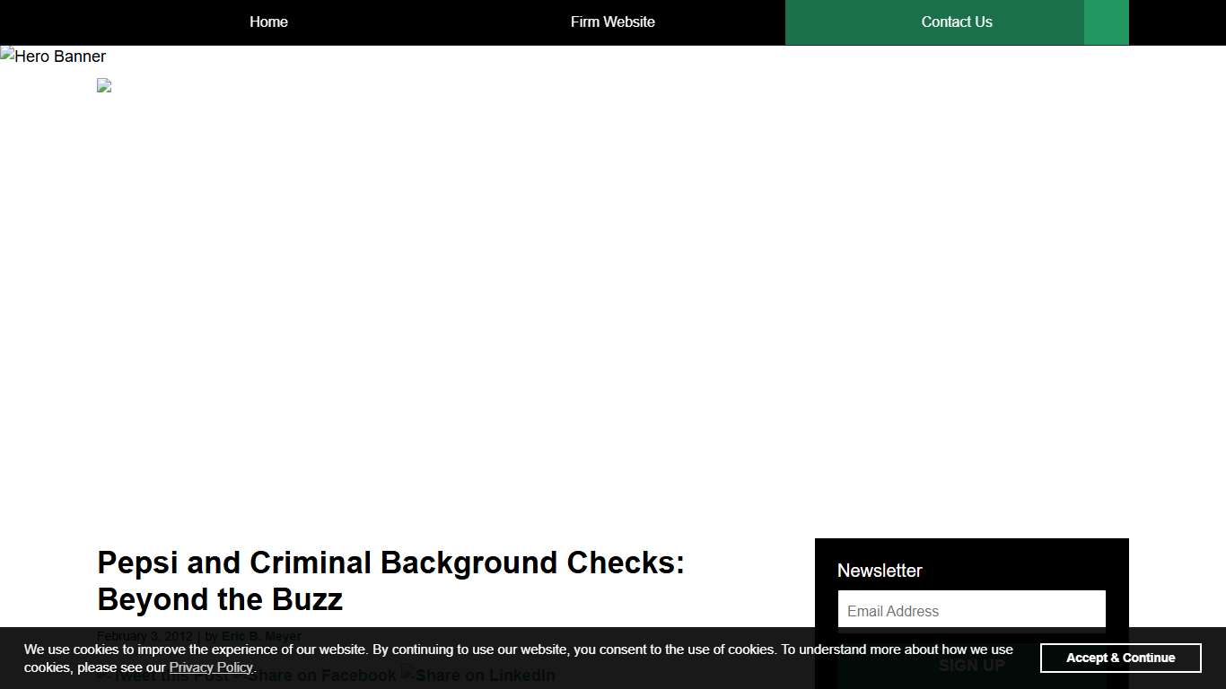 Pepsi and Criminal Background Checks: Beyond the Buzz — The Employer Handbook Blog — February 3, 2012